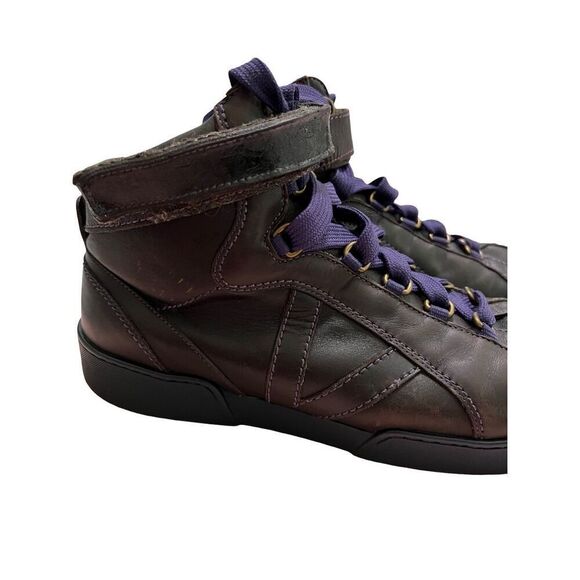 Louis Vuitton Sneakers Men’s 8 High Top Leather Brown Purple Authentic BA0097 8 - Picture 12 of 16